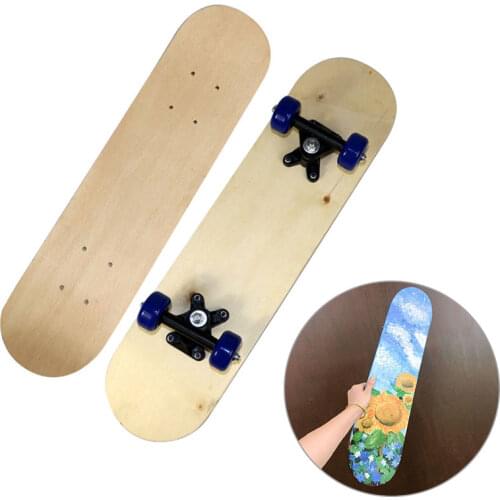 44cm Four-wheel Skateboard Maple Double Rocker DIY Hand-painted Childrens Blank Board Decorative