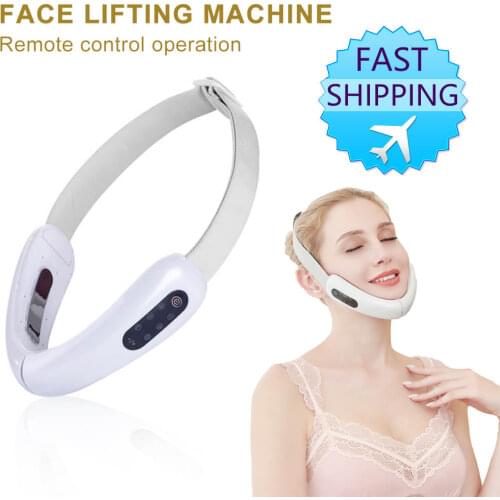 EMS Facial Lifting Massager Micro Current Red Blue LED Photon Therapy Face Slimming Care Machine V-Line Reduce Double Chin Belt