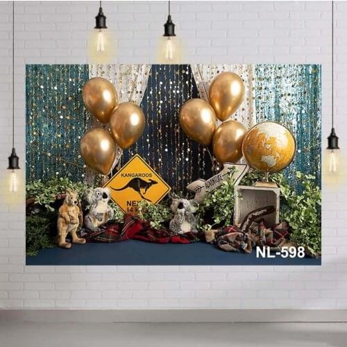 Wild One Jungle Safari Photography Backdrop Baby Party Decoration Coala Forest Animals Background for Photographic Photo Studio