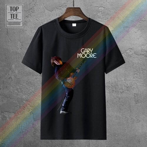 Gary Moore With Guitar Rock & Blues Guitarist MenS Black T Shirt Size:S To 2Xl