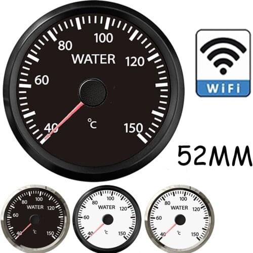 Free Shipping Wifi 2" 52MM Water Temperature Gauge Meter 40-150Celsius for Marine Boat Car 9-32V Water Temp Sensor 1/8NPT