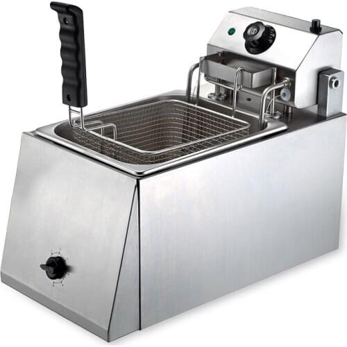 Commercial 8L Countertop Auto lift-up electric fryer fully automatic single cylinder French fries chicken fritters oil fryer