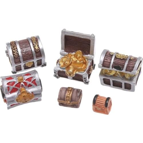 Creative Doll House Ornament Fairy Garden Micro Landscape Miniature Cashbox Pirate Adventure Game Jewelry Box Treasure Chest