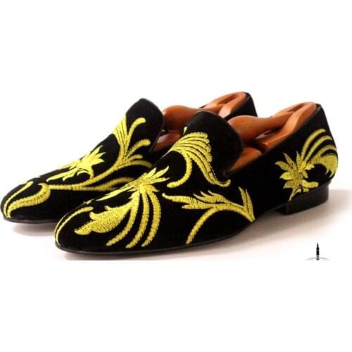 New fashion embroidery men shoes genuine leather slip on loafers casual shoes for men