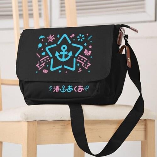 Minato Aqua Anime Hololive YouTuber Student Messenger Bag Cosplay Satchel Casual Fashion Schoolbag Oxford Cloth Shoulder Bag