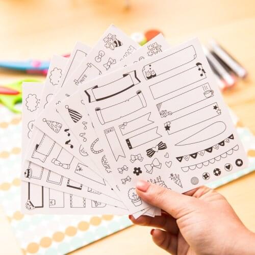 6 sheets/lot calendar paper sticker DIY scrapbooking diary sticker kawaii stationery toy for kids