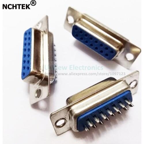 NCHTEK D-Sub 15PIN Female Solder Connector Socket, PC Use/Free DHL Shipping/500PCS