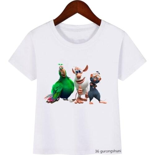 New arrival 2021 Animation for cartoon print kids t-shirt summer white short-sleeved funny boy/girl t shirt tops drop shippin