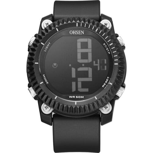 OHSEN Digital Watches Men Big Dial Sport Watch Running 50M Waterproof LED Clock Digital Watch Light 8010 Men Digital Watch Sport