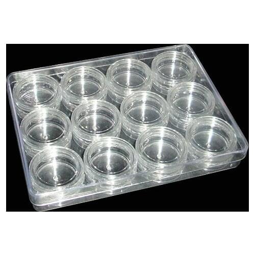 Wholesale 3g Portable Refillable Bottles jars transparent PP pot nail art storage empty Case Plastic tin 12000pcs free shipping