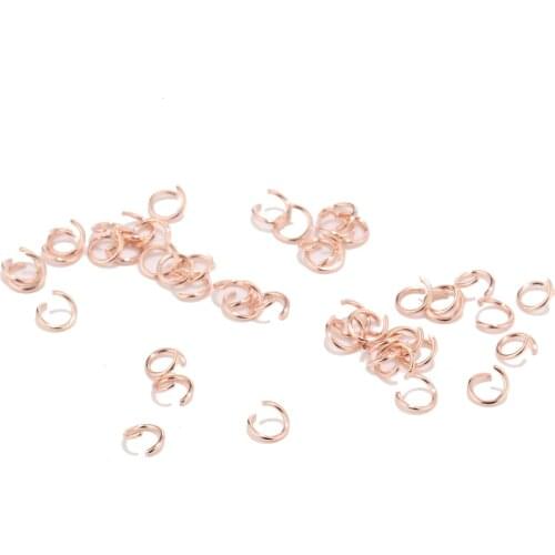 100pcs 4X0.6MM Stainless Steel Rose Gold Open Jump Rings for Jewelry Making DIY Necklace Crafts Accessories