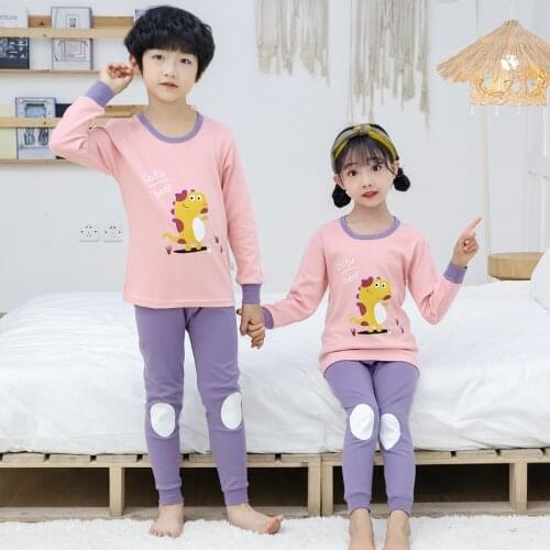 Pajamas For Children Spring Autumn Winter Boys Girls Pajamas Cotton Sleepwear Kids Children Sleepwear Thermal Underwear