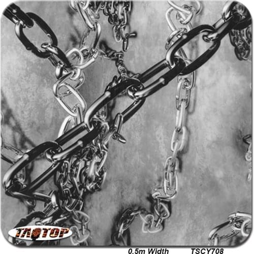 ITAATOP TSCY708 0.5M*10M Real Chain Black Hydro Dipping Water Transfer Printing Liquid Dipping Films
