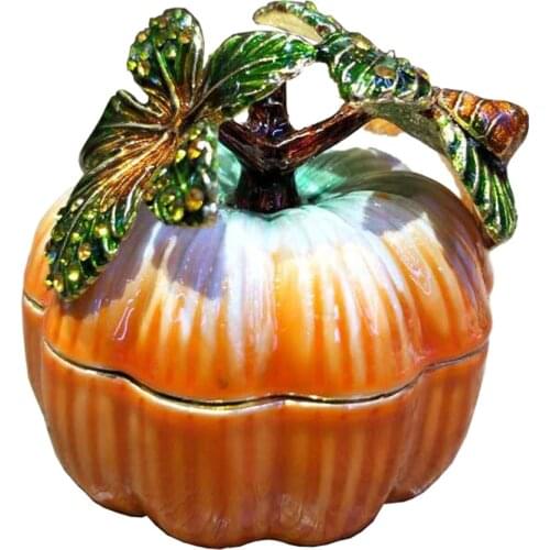 Pumpkin jewelry trinket ring box princess jewelry organizer birthday Easter gift metal tabletop giftware