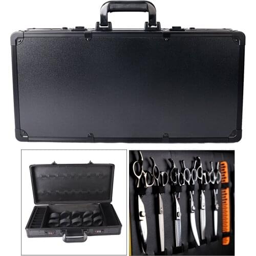 Professional Barber Case Stylist Tool Box Organizer & Traveling Case, Black,55 x 27 x 10cm