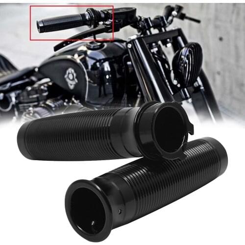 2PCS 1'' 25mm Motorcycle Black Aluminum Handlebar Handle Grips For Sportster XL 883 1200 Softail Dyna Touring Road Gilde