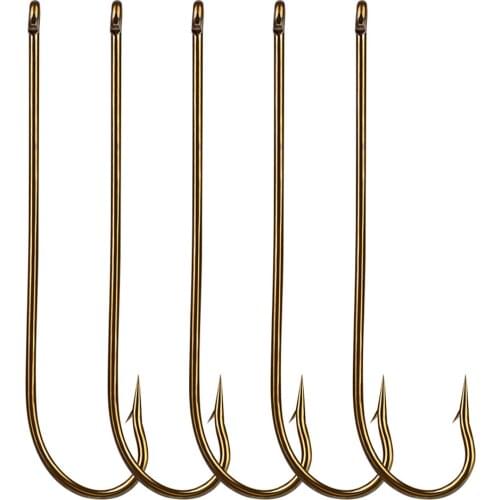 10pcs Carbon Steel Fishing Hooks Gold Barbed Hook For Soft Barbed Fishing Hooks Circle High Carbon Steel Sharpened Bait 9353