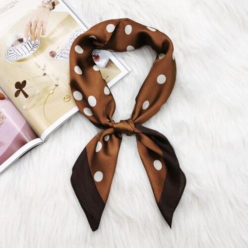 Retro Plaid Print Silk Shawl Women Elegant Square Scarf For Hair Satin Veil On Head Wraps Neckerchief Female Headband Bandana
