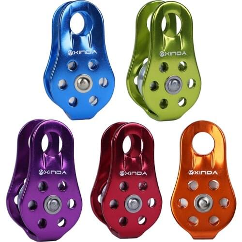 Rock Climbing Pulley Fixed Sideplate Single Sheave Pulley Outdoor Survival Tool High Altitud Traverse Hauling Gear Climbing Tool
