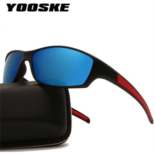 YOOSKE Classic Retro Mens Polarized Sunglasses Men Rectangle Vintage Sun Glasses Frame UV400 Eyewear