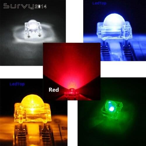 20/50/100PCS 5mm Piranha White/Red/Blue/Green/Yellow F5 LED Emitting Diodes Water Clear 8Color DIY