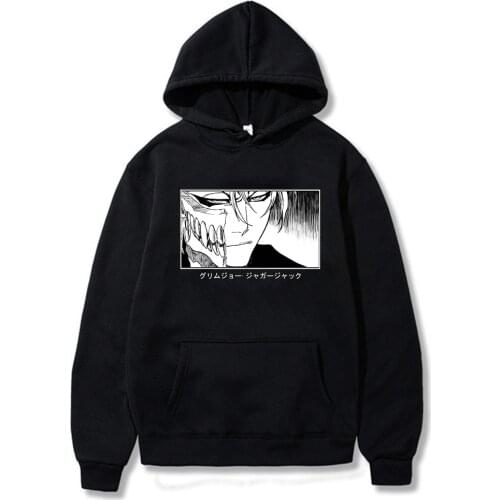 Anime Bleach Hollow Kurosaki Printed Hoodies Hooded Sweatshirts Cozy Tops Pullovers