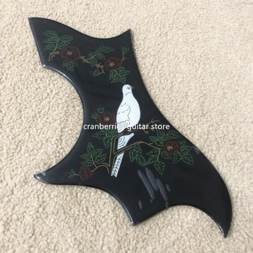IN STOCK,41 Inch acoustic guitar pickguard,Do ve Self ticker celluloid pickguard,shell bird inlay,free shipping