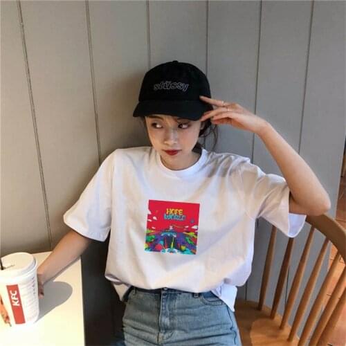 Album Hope World Graphic women funny t shirt Hipster tshirt col roul Female T-shirt harajuku friends vlone mesh top dropshipping