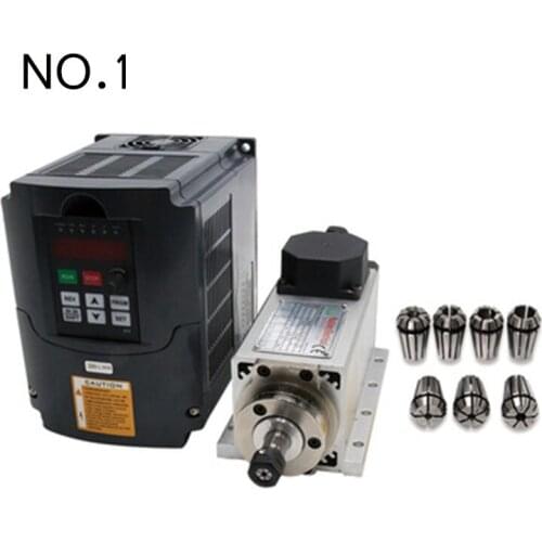 1.5kw/2.2KW Air-cooled spindle Motor kit 1500W/2200W Motor+110V/220V VFD/Inverter for CNC Engraving Milling Machine