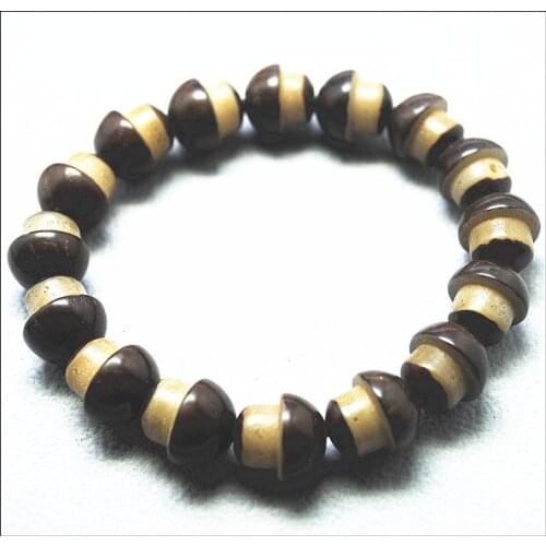 Nature bodhi longwen wooden bracelets mushroom men bracelets size 14x14mm powerful bracelets your sepecial collection