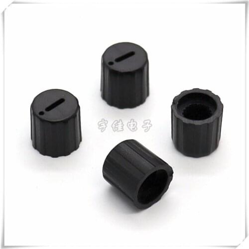 10 Piece 10.2 * 10mm black knob plastic knob flower shaft 6mm exclamation mark potentiometer band switch panel adjustment knob