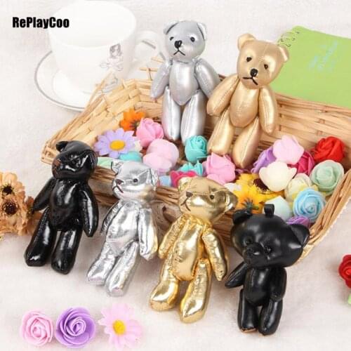 20Pcs/Lot Mini Teddy Bear Stuffed Plush Toys 11cm Small Bear Stuffed Toys pelucia Pendant Kids Birthday Gift Decor 09502