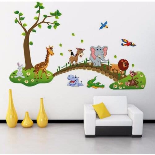 2018 Newest DIY Cute Cartoon Animals Removable Wall Decal Stickers Baby Nursery Kids Room Decor