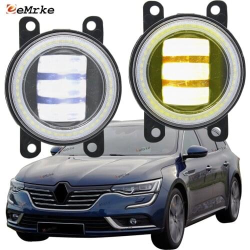 2x Led Angel Eye DRL for Renault Talisman 2013-2015 2016 2017 2018 2019 SM6 LFD LED Fog Lights Lamp Lens Daytime Running Light
