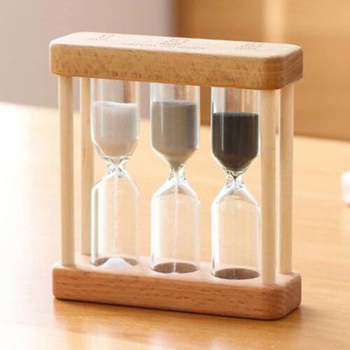 Creative 1/3/5 Minute Wooden Sand Glass Hourglass Timer Clock Home Decor Gift For Childern Simple Style