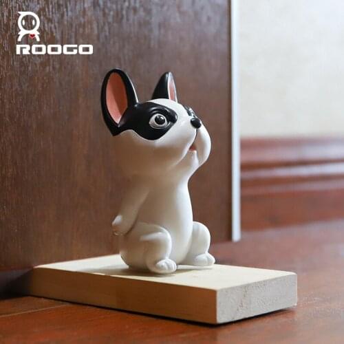 Roogo Dog Animal Door Stops Wedge Door Stopper Creative Block Home Office Children Room Security Door Cute Miniature Figurines