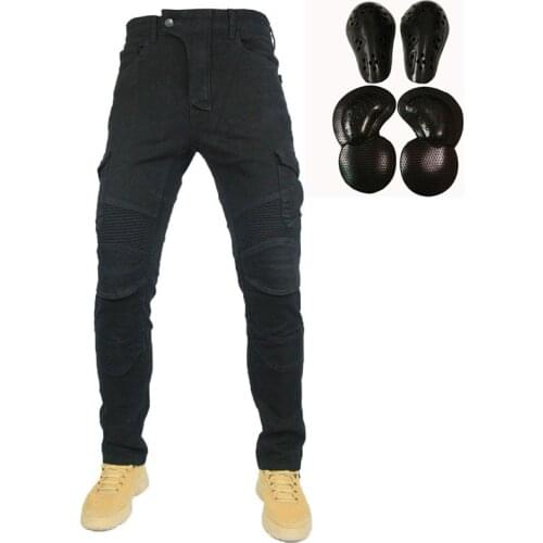 2019 KOMINE MOTORPOOL UBS06 Jeans Leisure Motorcycle Mens off-road Outdoor Jean/cycling Pants With Protect Equipment Knee Pads