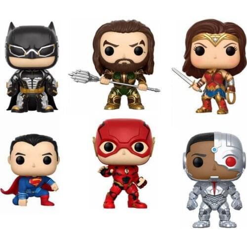 FunkoJustice League Batman 204# Sea King 205# The Flash Man 208# CYBORG 209# Vinyl Action Figure Collection Models Toys for kids