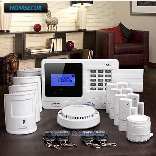 HOMSECUR Wireless GSM SMS Burglar Alarm System+4 Pet Friendly Motion Sensors