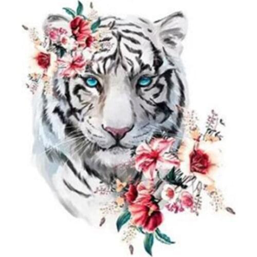 Flowers Tiger 40x50CM Animal DIY Drawing Painting by Numbers Lage Size Picture on Wall Decoration Children Gift 40x50 50x65cm