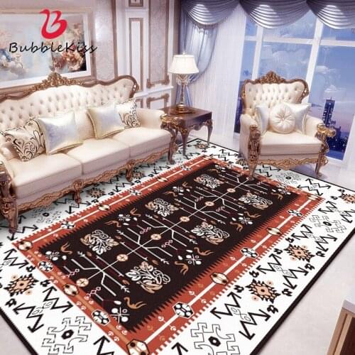Bubble Kiss 2020 New Ethnic Style Polyester Fiber Carpet Red Flower Pattern Living Room Carpet Customized Home Bedroom Carpets