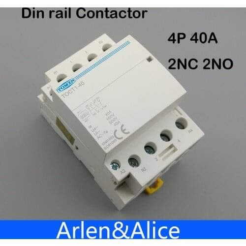 TOCT1 4P 40A 2NC 2NO 220V 400V~ 50/60HZ Din rail Household ac Modular contactor