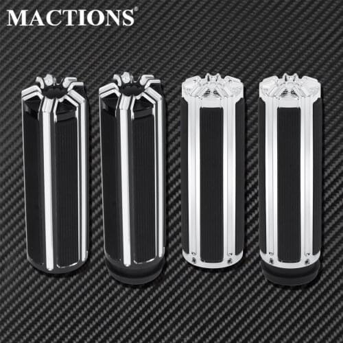 Motorcycle CNC 1'' Electronic Throttle Hand Grips Handle Bar Black/Chrome For Harley Touring Road King Street Glide Softail Slim