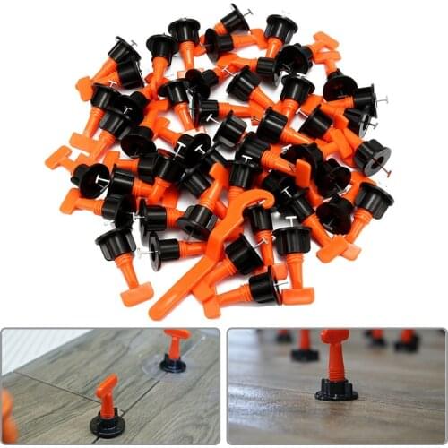 50PCS Tile Leveling System Kit 1.6mm Gap Reuse Wall Floor Clip Leveler Ceramic 3-17.5mm Thickness Construction Tools For Tile