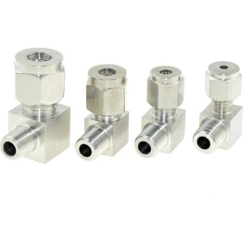 1/8" PT NPT Male Thread 6mm 8mm 10mm 1/4" Inch Pipe Double Ferrule Tube Compression Elbow Fitting Connector Stainless Steel 304