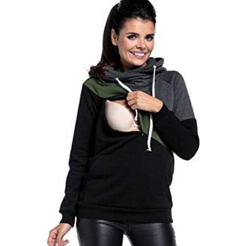 New style long-sleeved stitching multifunctional breastfeeding jacket sweater maternity jacket