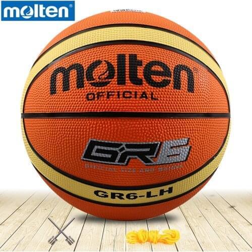 Original molten basketball ball GR6-LH Molten rubber Material Official Size6 Free With Net Bag+ Needle use for Teenager /woman