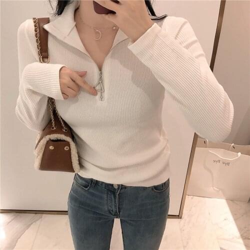 2021 Autumn Winter Knit Sweater Turtleneck Long Sleeve Sweater Korean Style Hong Kong Slim Solid Pullover Slim Office Lady 15699