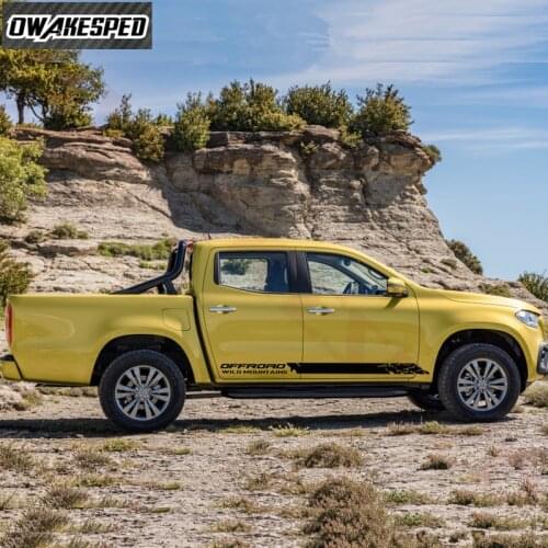 Pickup Trunk OFF RAOD Stripes Car Door Side Skirt Sticker For-Ford Ranger Raptor Pickup-Isuzu D-max Nissan-Navar Toyota-Hilux