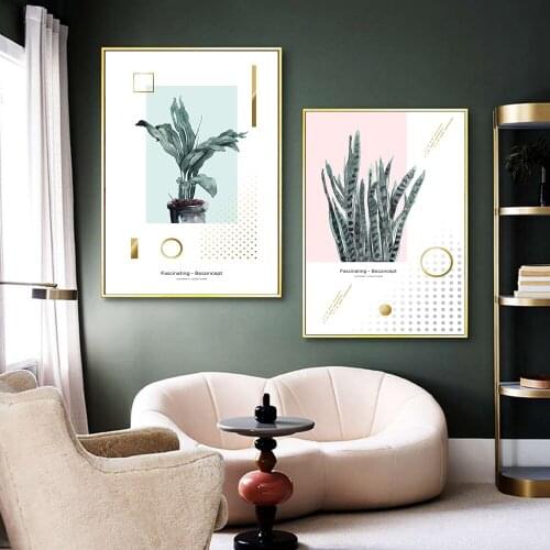 Nordic Painted Leaves Poster Fascinating - Boconcept Canvas Painting Wall Art Posters Decorative Arts For Living Room Home Decor